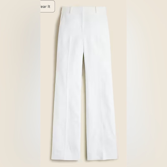 J.Crew NWT Carolina flare pant in stretch linen blend in white - Picture 4 of 7